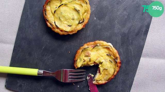 Tartelettes 'tatin' de courgettes au jambon de Vendée