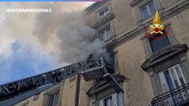 Napoli, incendio appartamento in piazza Garibaldi