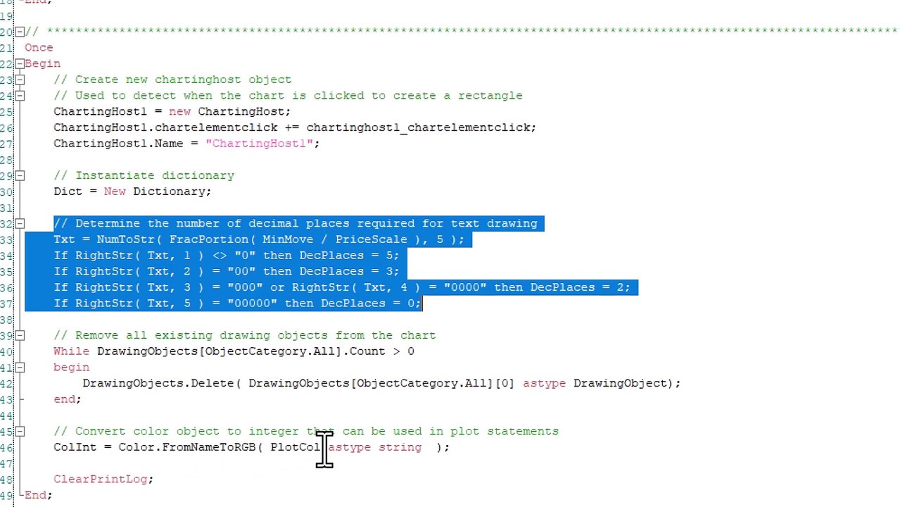 EasyLanguage quick-tip 82 | 'selecting' bars using a drawing tool