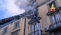 Napoli, a fuoco appartamento in Piazza Garibaldi: 3 persone soccorse con autoscala (15.02.23)
