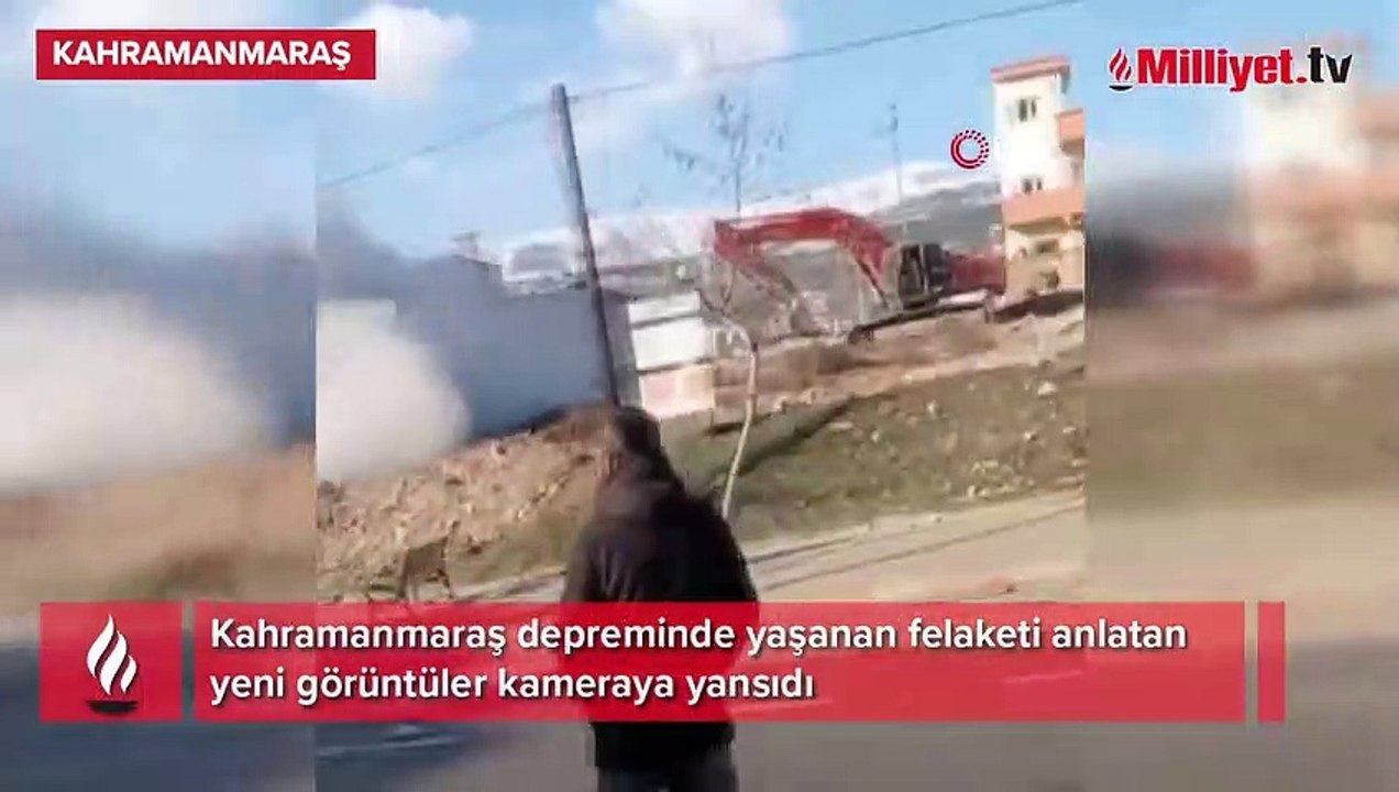 Kahramanmaraş'ta deprem anında binanın yıkılırken yaşanan panik anları kamerada