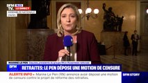 Marine Le Pen, présidente du groupe RN à l'Assemblée nationale, dépose une motion de censure