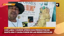Bruno Alfredo Vera, emprendedor misionero, ofrece sus productos en Santa Ana y causa furor en las redes sociales
