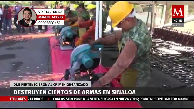 Armas decomisadas al crimen organizado son destruidas en Sinaloa