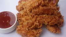 How to Make Crispy Chicken Strips KFC Style,Quick And Easy Recipe By Recipes Of The World