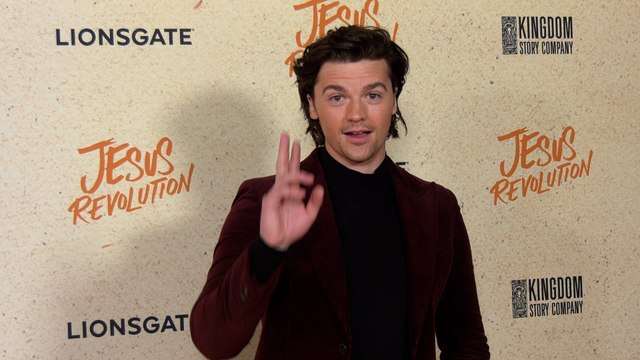 Joel Courtney Jesus Revolution Los Angeles Premiere Orange Carpet
