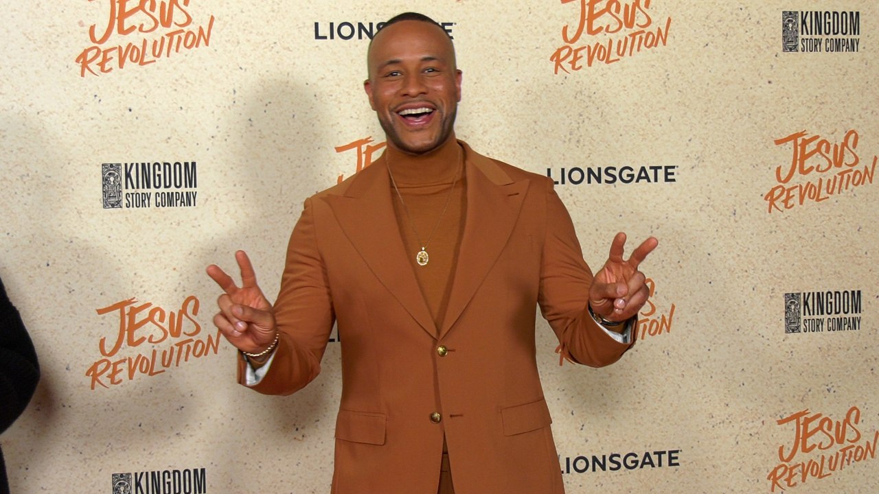 DeVon Franklin "Jesus Revolution" Los Angeles Premiere Orange Carpet
