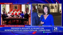 Dina Boluarte  se reunió con representantes de Fuerza Popular y Somos Perú