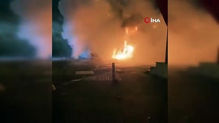 Küçükçekmece’de park halindeki araç alev topuna döndü