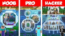 Minecraft NOOB vs PRO vs HACKER UNDERWATER MODERN HOUSE BUILD CHALLENGE in Minecraft  Animation_