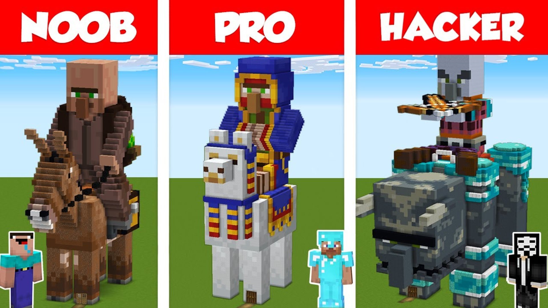Minecraft NOOB vs PRO vs HACKER VILLAGER STATUE HOUSE BUILD CHALLENGE in  Minecraft Animation - video Dailymotion
