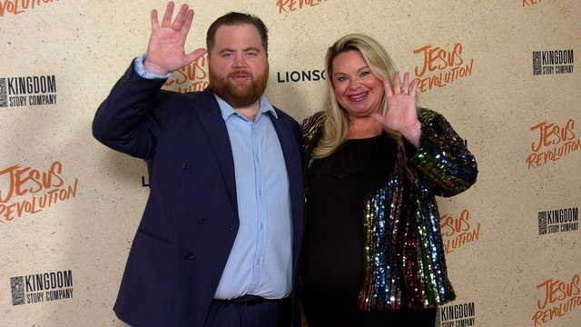 Paul Walter Hauser and Amy Hauser Jesus Revolution Los Angeles Premiere Orange Carpet