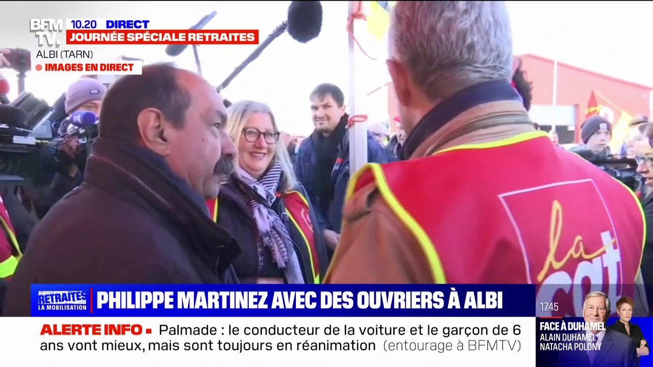 Retraites: Philippe Martinez (CGT) arrive à Albi, épicentre de la  contestation pour cette 5e journée de mobilisation - Vidéo Dailymotion