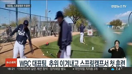 이상 기후도 상관 없다…첫 훈련 나선 WBC 대표팀