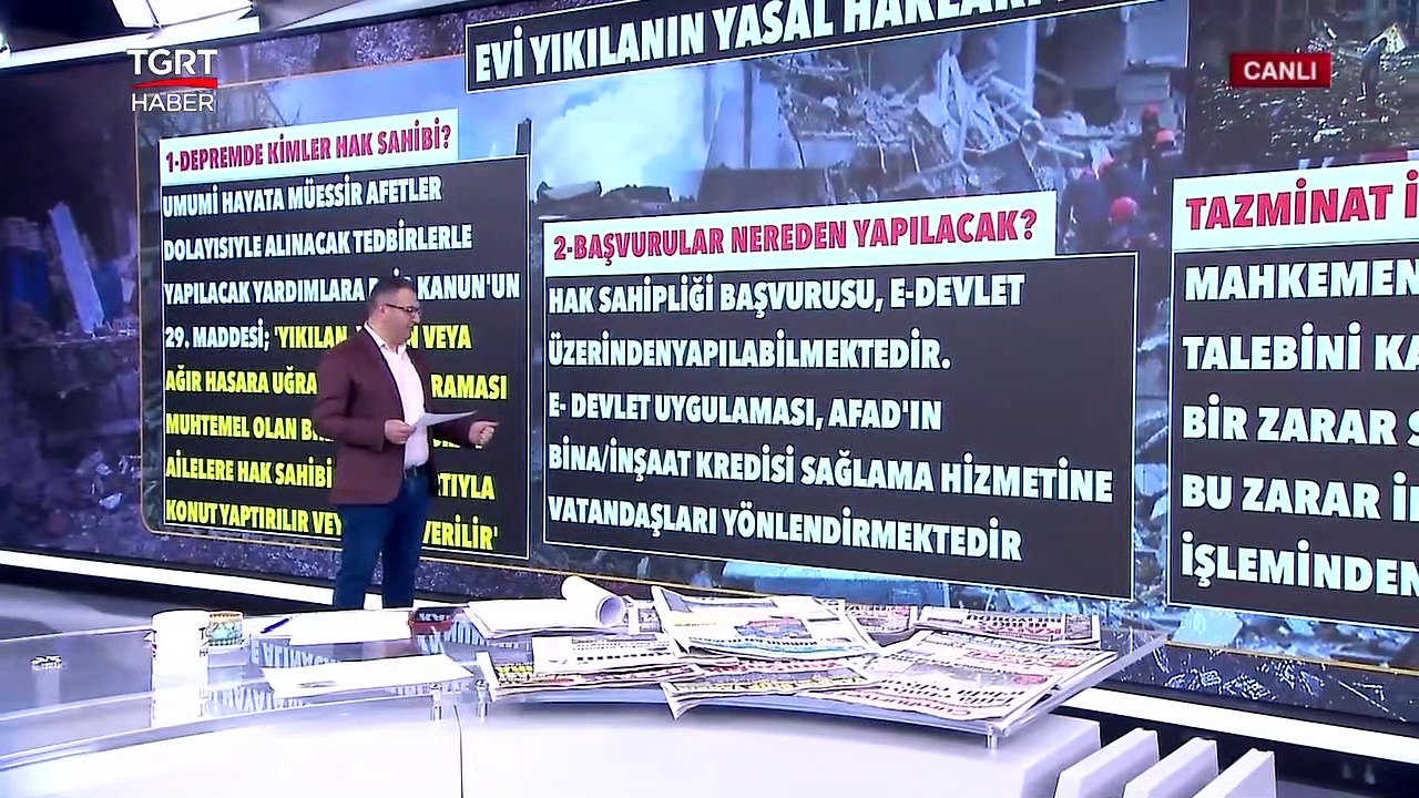 Depremde Evi Yıkılanların Yasal Hakları Neler? DASK Ne Kadar Ödeme Yapacak? - TGRT Haber