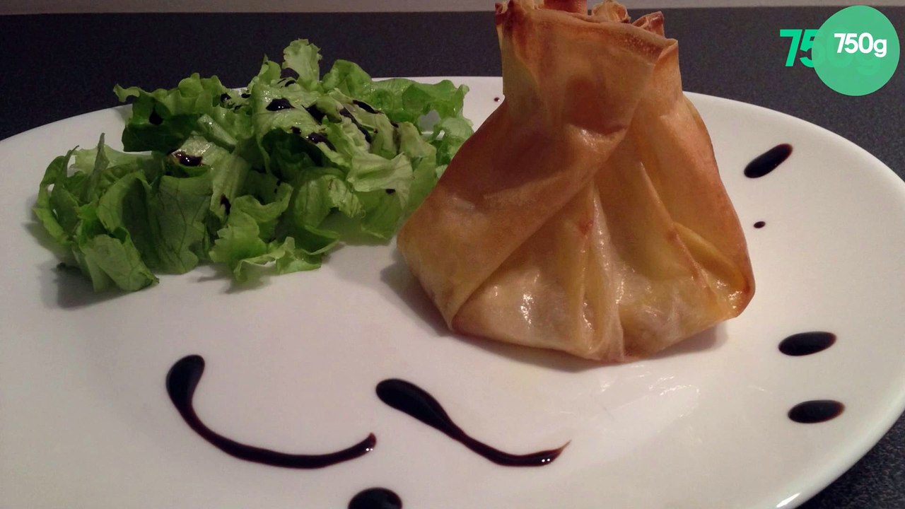 Aumônières de pommes compotées au Calvados et reblochon fondant