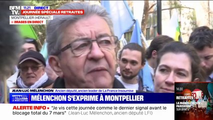 Mobilisation contre la réforme des retraites: "On sent une envie d'aller au bout", selon Jean-Luc Mélenchon
