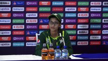 Pakistan's Muneeba Ali post scoring a century in T20 World Cup win over Ireland