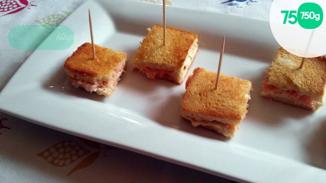 Le croque-monsieur saumon ail et fines herbes
