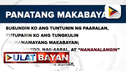 Salitang 'nagdarasal' sa Panatang Makabayan, papalitan ng 'nananalangin'