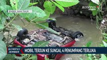 Sopir Ngantuk,Mobil Terjunke Sungai, 4PenumpangTerluka