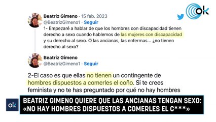 Télécharger la video: Beatriz Gimeno quiere que las ancianas tengan sexo «No hay hombres dispuestos a comerles el c»