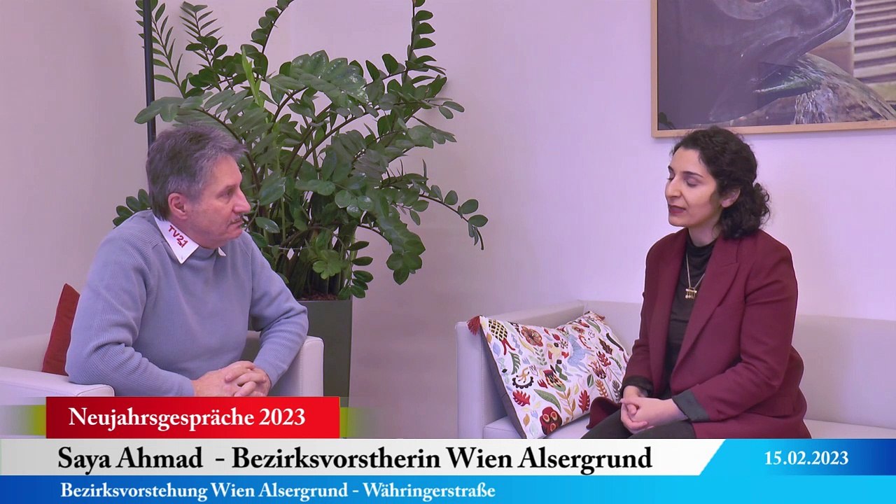 Neujahrsgespräche 2023 Bezirksvorsteherin Saya Ahmad Wien Alsergrund