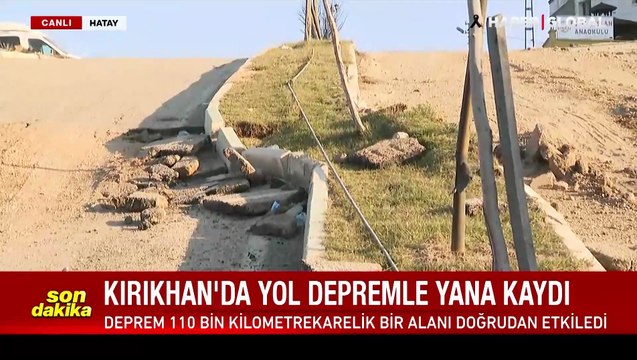 Kırıkhan'da dehşetin görüntüsü! Yol ikiye ayrıldı: Haber Global ekibi görüntüledi