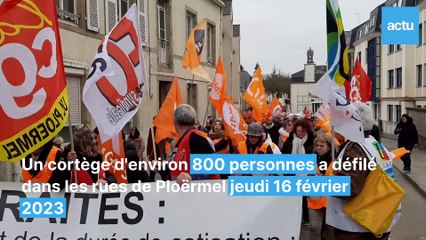 Ploërmel : manifestation contre la réforme des retraites 16 février 2023