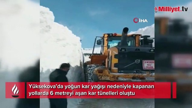 Yüksekova'da 6 metreyi geçen kar tünelleri kamerada