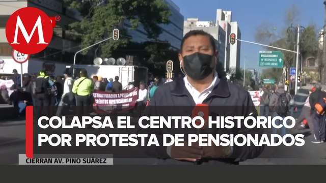 Jubilados protestan por créditos de vivienda impagables sobre Av. Pino Suárez