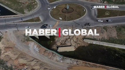 Sümbüllü Yolu dere kenarında çökme meydana geldi