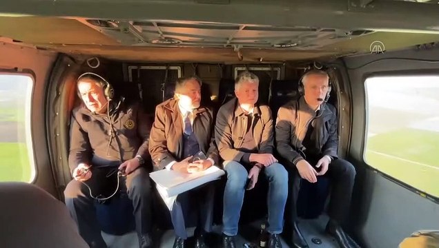 Jens Stoltenberg ve Hulusi Akar deprem bölgesini havadan inceledi