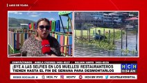 ¡Tras emplazamiento! Restauranteros desmantelan muelles turísticos en el Lago de Yojoa