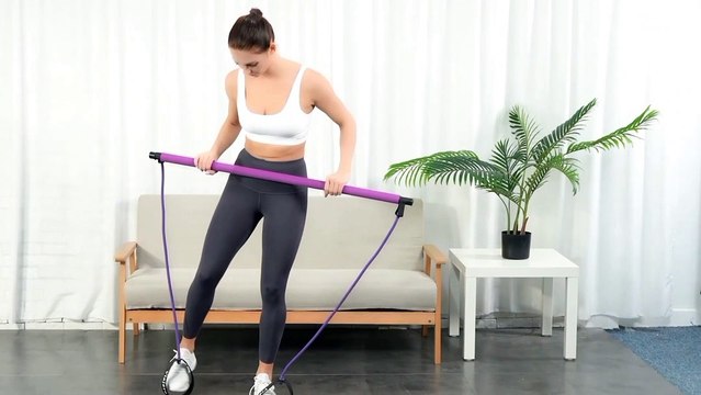 Pilates Bar Kit for Portable Home Gym Workout strength weights Equipment for Body fitness