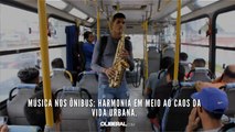Música nos ônibus: harmonia em meio ao caos da vida urbana.