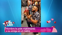 Hombre se le propone matrimonio a su mejor amiga en vagón del metro