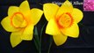 How to make Daffodil flower with crepe paper | How to make Daffodil paper flower | Crepe paper flower | Unique Craft Album