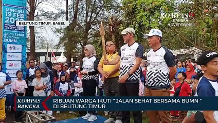 Ribuan Warga Ikuti  Jalan Sehat Bersama Bumn  Di Belitung Timur