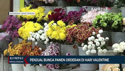 Penjual Bunga Panen Orderan di Hari Valentine