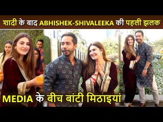 Abhishek Pathak and Shivaleeka Oberoi FIRST Public Appearance After Their Marriage, Distribute Sweets