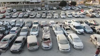 Toplu araç mezarlığı böyle görüntülendi