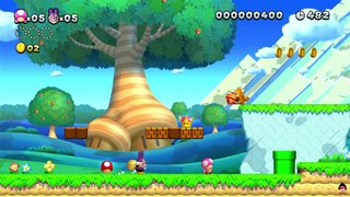 New Super Mario Bros. U Deluxe - Toadette & Nabbit in Acorn Plains Way, Tilted Tunnel