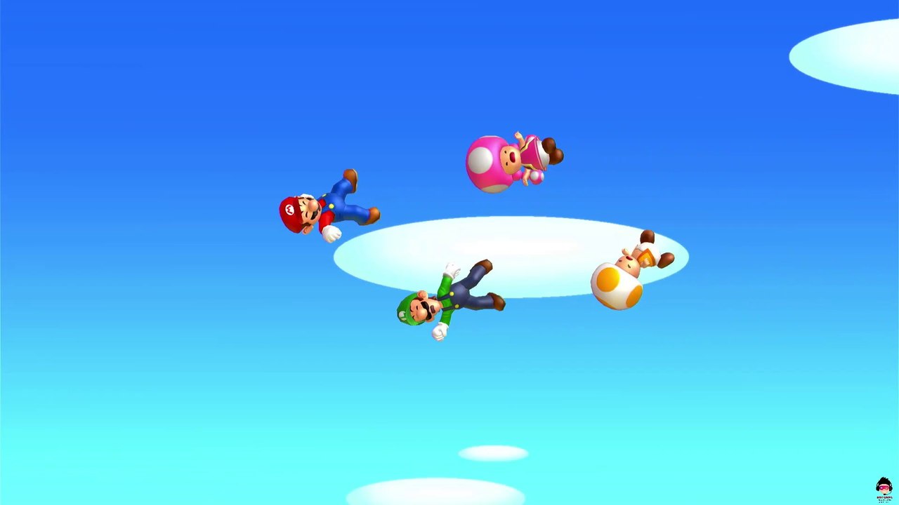 New Super Mario Bros. U Deluxe - Mario in Acorn Plains, Tilted Tunnel, Crushing-Cog Tower