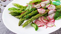 Salade d'asperges, radis et pousses de betterave
