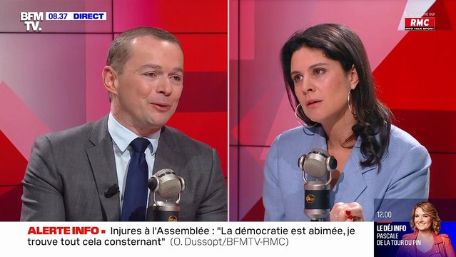 Olivier Dussopt grillé en train de jouer aux mots croisés à l'Assemblée nationale : il s'explique sur BFMTV le vendredi 17 février 2023