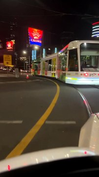 Uber Driver Drives on Tram Track