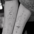 Olivia Wilde has shown off the constellation sign tattoos she has had inked on both forearms