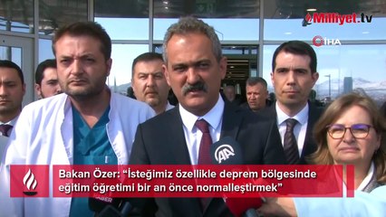 Bakan Mahmut: “İsteğimiz özellikle deprem bölgesinde eğitim öğretimi bir an önce normalleştirmek”