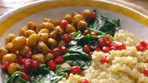 Quinua, espinacas y garbanzos
